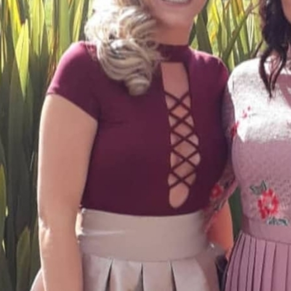 Red body suit top